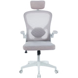 Silla de Oficina Prestige Blanco 49x102cm Ergonómica con Soporte Lumbar y con Apoya Cabezas