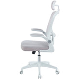 Silla de Oficina Prestige Blanco 49x102cm Ergonómica con Soporte Lumbar y con Apoya Cabezas