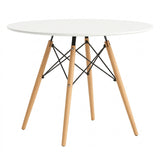 Mesa de Comedor Blanco 80x70cm Circular de Cuatro Puestos sin Sillas