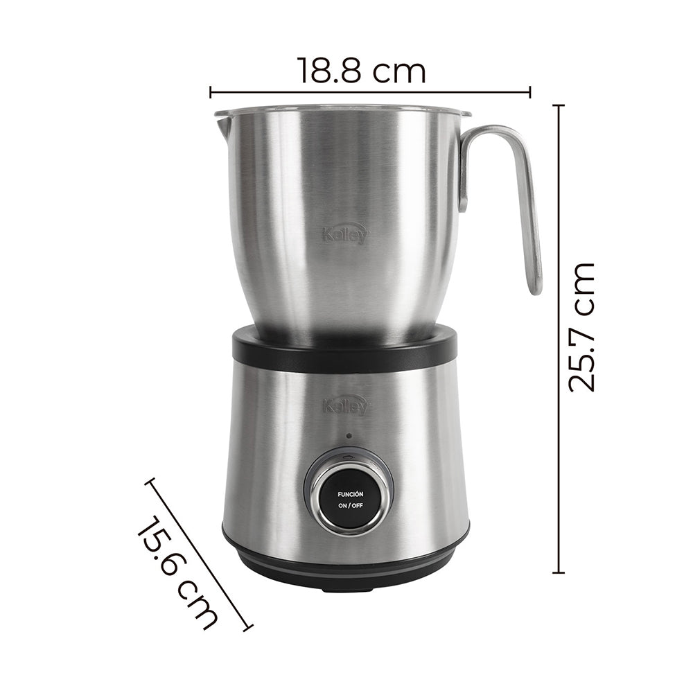 Chocolatera Kalley Plateado 20.5x18.5cm de 0.6 Litros con Seis Funciones Preconfiguradas