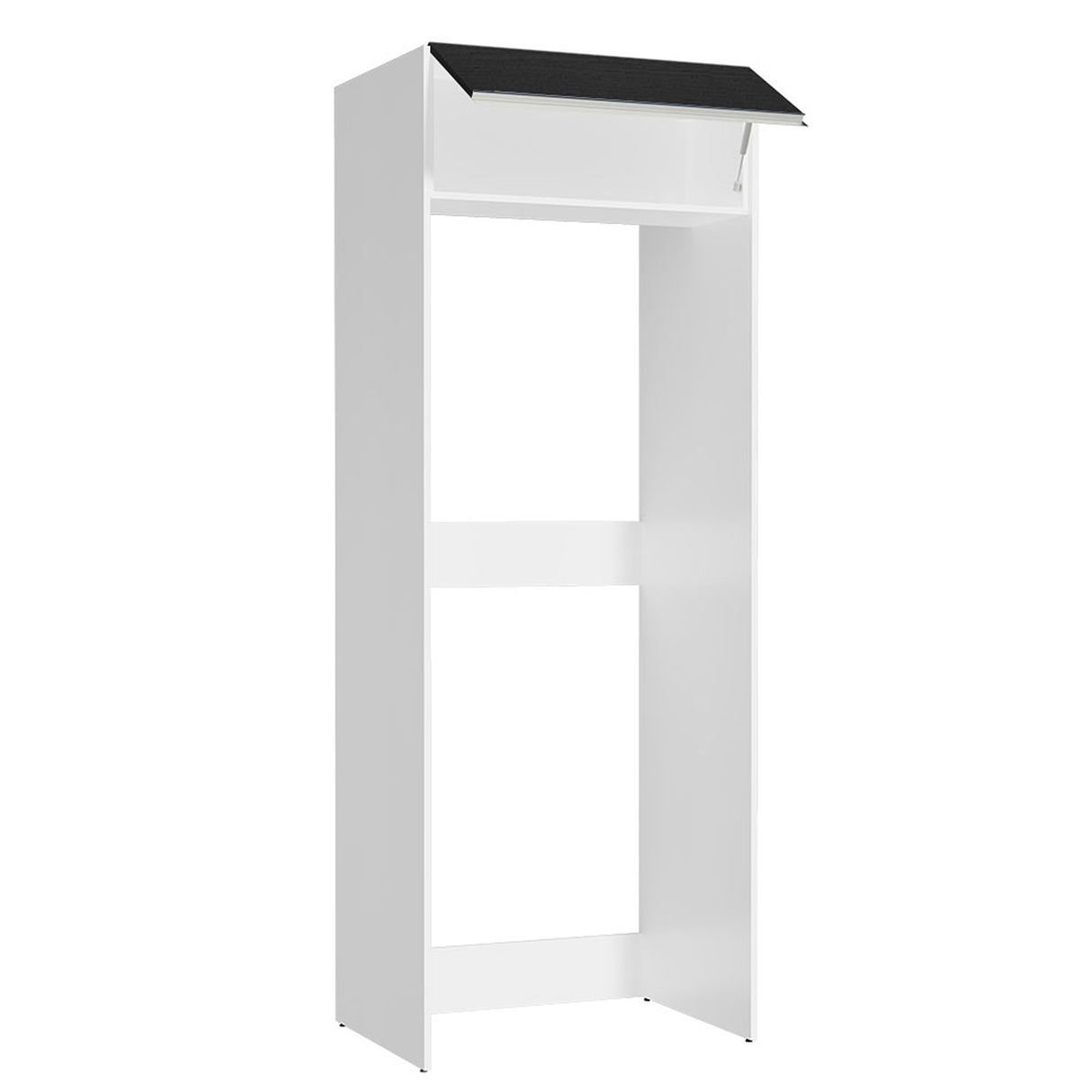 Mueble Auxiliar para Nevera Glamy Blanco y Negro 83x225cm con Un Entrepaño y Un Compartimiento