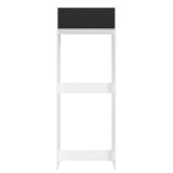 Mueble Auxiliar para Nevera Glamy Blanco y Negro 83x225cm con Un Entrepaño y Un Compartimiento