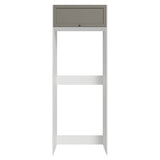 Mueble Auxiliar para Nevera Vik Blanco y Gris 80x225cm con Un Entrepaño y Un Compartimiento