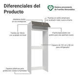 Mueble Auxiliar para Nevera Vik Blanco y Gris 80x225cm con Un Entrepaño y Un Compartimiento