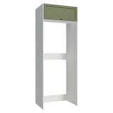 Mueble Auxiliar para Nevera Vik Blanco y Verde 80x225cm con Un Entrepaño y Un Compartimiento