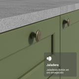 Mueble Auxiliar para Nevera Vik Blanco y Verde 80x225cm con Un Entrepaño y Un Compartimiento