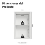 Estanteria Flotante Neo Blanco 40x66cm con Dos Compartimientos y con Dos Entrepaños