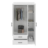Closet Houston Blanco Marquez 90x180cm con Tres Puertas y con Tres Entrepaños