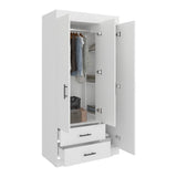 Closet Houston Blanco Marquez 90x180cm con Tres Puertas y con Tres Entrepaños