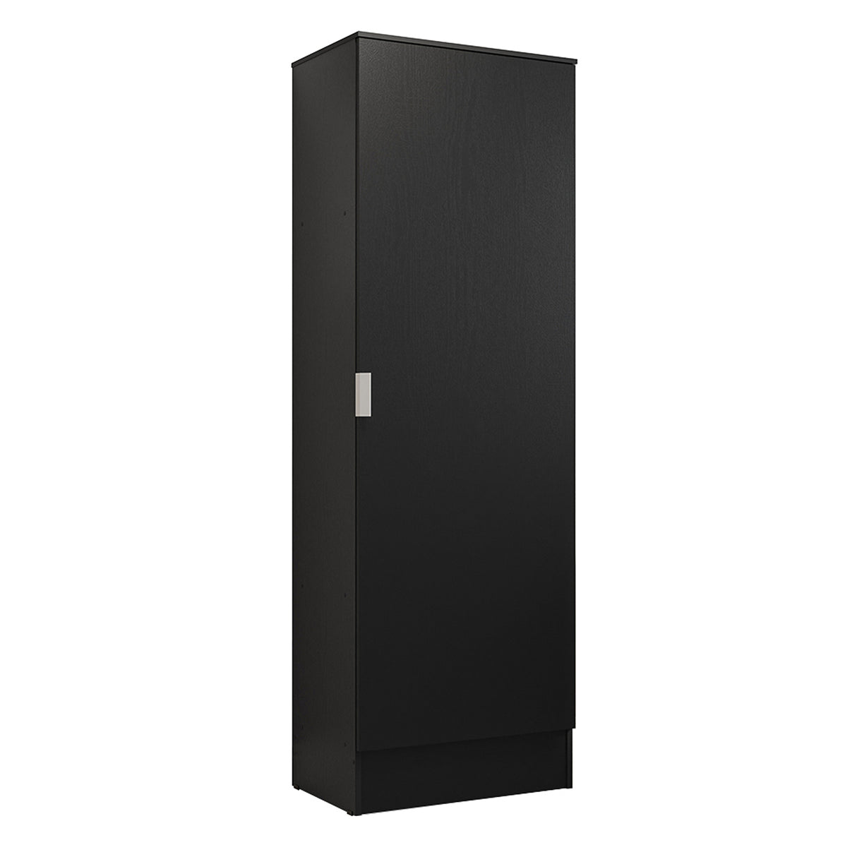 Mueble Multiusos para Aseo Negro 60x182cm con Puerta y con Siete Compartimientos