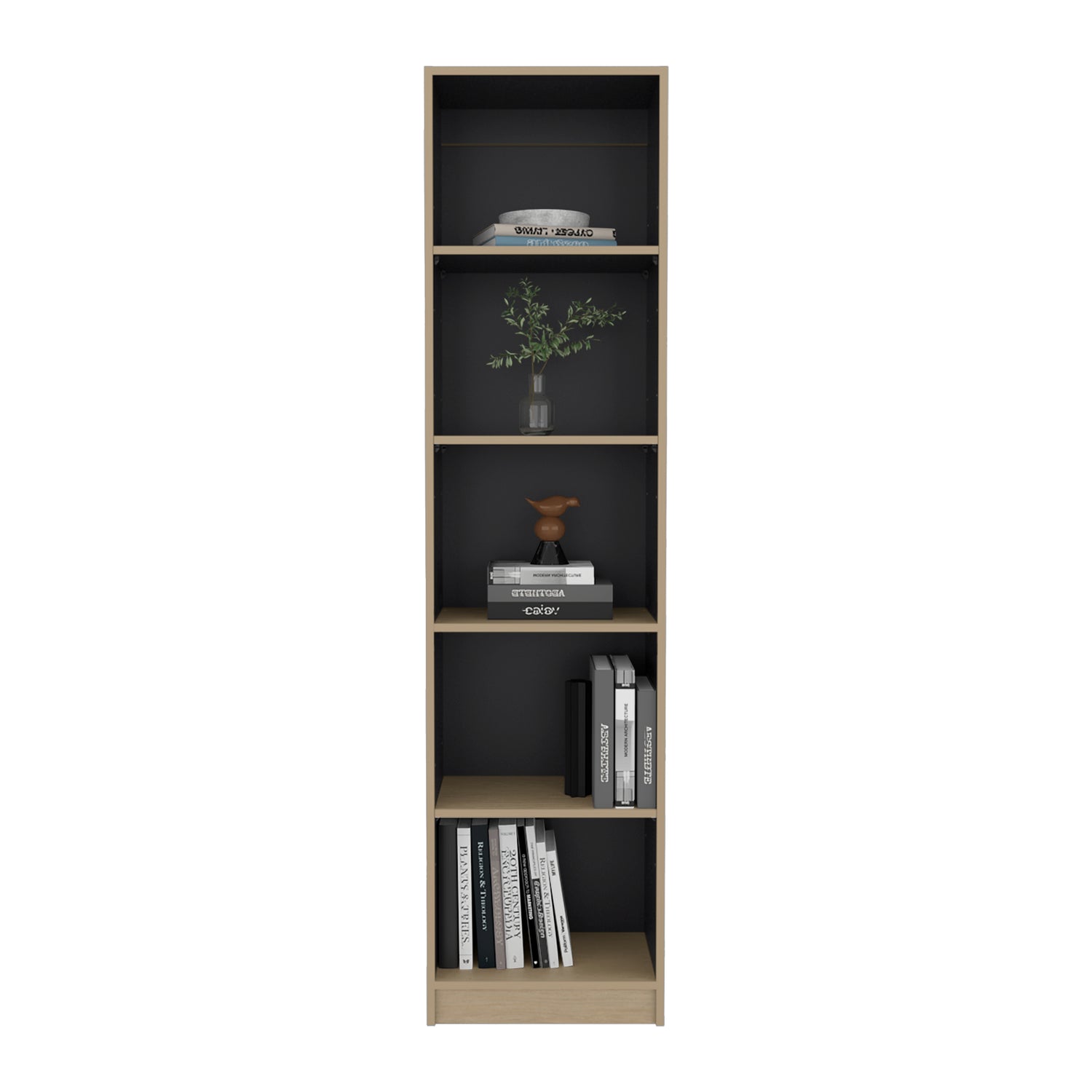 Estantería E-M2 Cartagena y Wengue 45x180.6cm con Cinco Compartimientos y con Tres Entrepaños