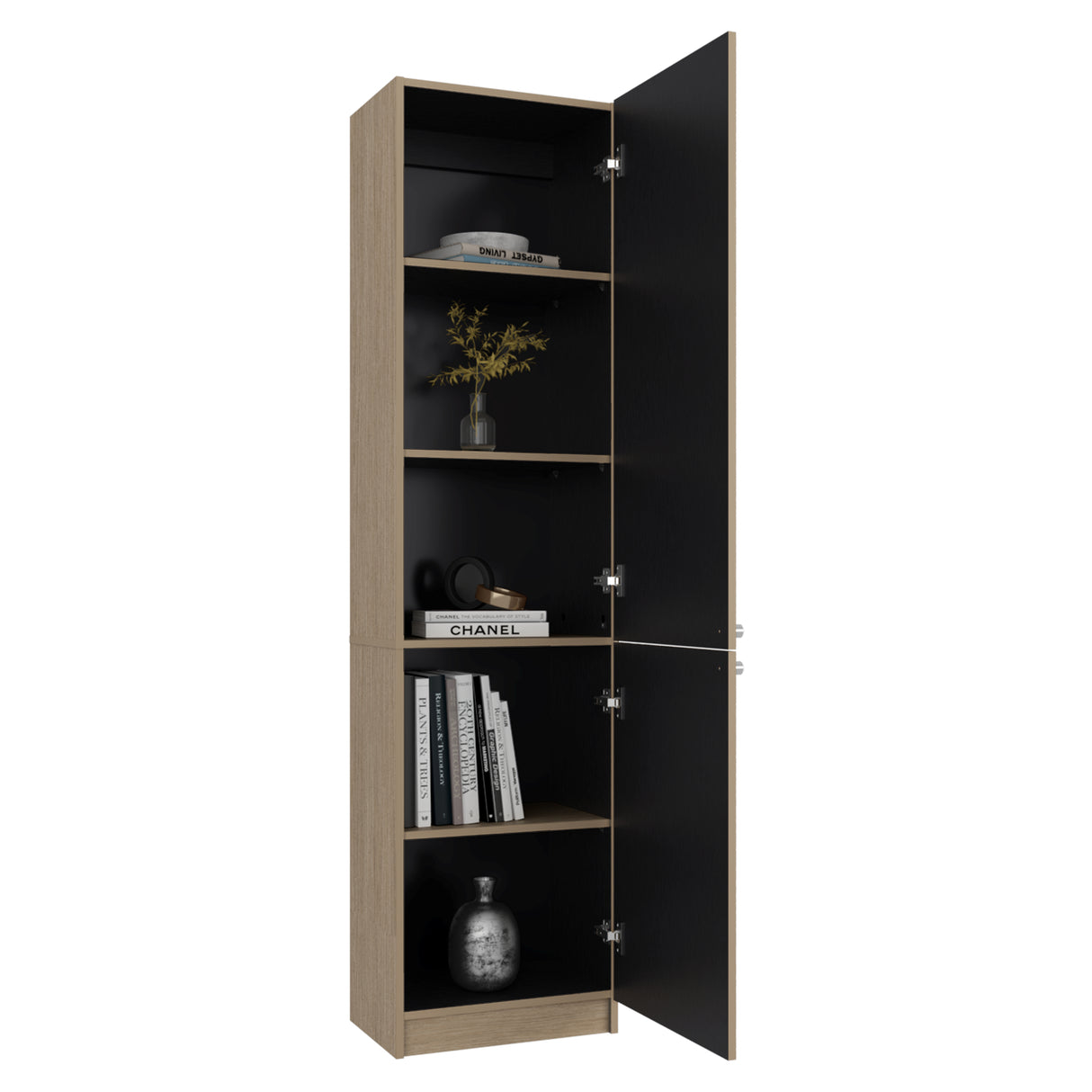 Estantería E-M5 Cartagena y Wengue 45x180.6cm con Cinco Compartimientos y con Tres Entrepaños