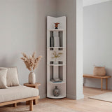 Estantería E-M7 Blanco 30x180.6cm con Cinco Compartimientos y con Cuatro Entrepaños