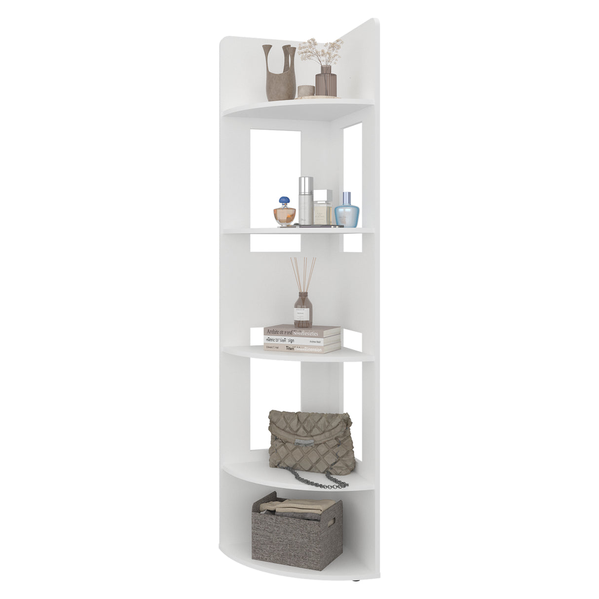 Estantería Home Dreams Blanco 40x170cm con Cinco Compartimientos y con Cuatro Entrepaños
