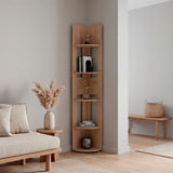 Estantería E-M7 Fresno Europeo 30x180.6cm con Cinco Compartimientos y con Cuatro Entrepaños