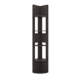 Estantería E-M7 Nogal 30x180.6cm con Cinco Compartimientos y con Cuatro Entrepaños