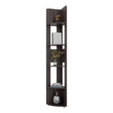 Estantería E-M7 Nogal 30x180.6cm con Cinco Compartimientos y con Cuatro Entrepaños