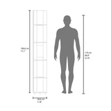 Estantería E-M7 Nogal 30x180.6cm con Cinco Compartimientos y con Cuatro Entrepaños