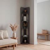 Estantería E-M7 Plomo 30x180.6cm con Cinco Compartimientos y con Cuatro Entrepaños