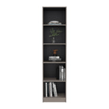 Estantería E-M2 Gris Positano y Wengue 45x180.6cm con Cinco Compartimientos y con Tres Entrepaños