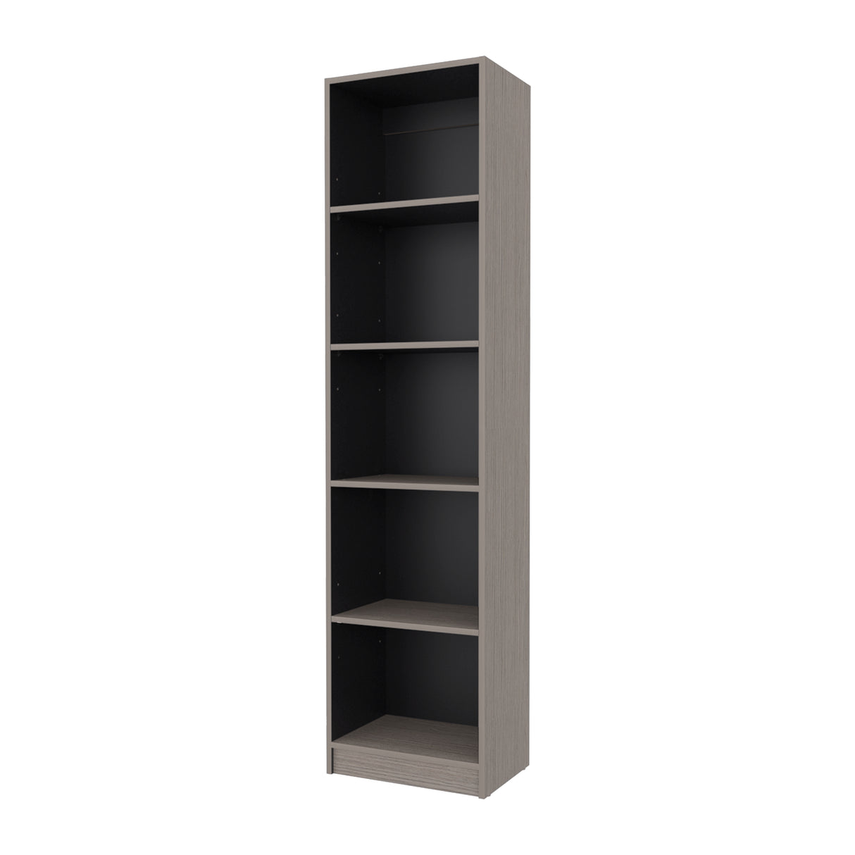 Estantería E-M2 Gris Positano y Wengue 45x180.6cm con Cinco Compartimientos y con Tres Entrepaños