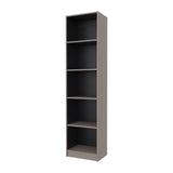 Estantería E-M2 Gris Positano y Wengue 45x180.6cm con Cinco Compartimientos y con Tres Entrepaños