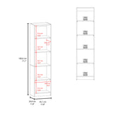 Estantería E-M2 Gris Positano y Wengue 45x180.6cm con Cinco Compartimientos y con Tres Entrepaños