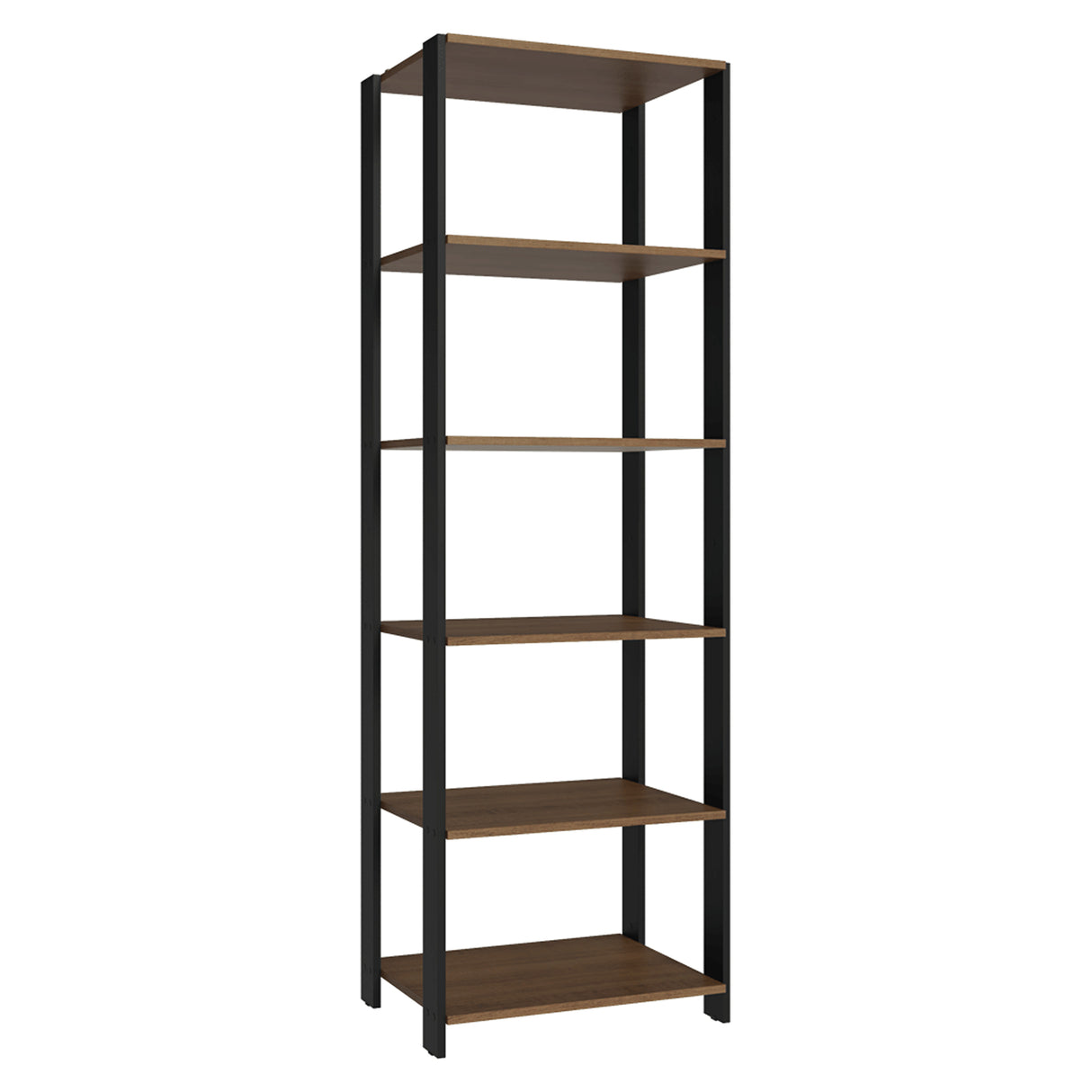 Estantería Marrón y Negro 59x180cm con Cinco Compartimientos y con Cinco Entrepaños de Resistencia 8 KG cada uno