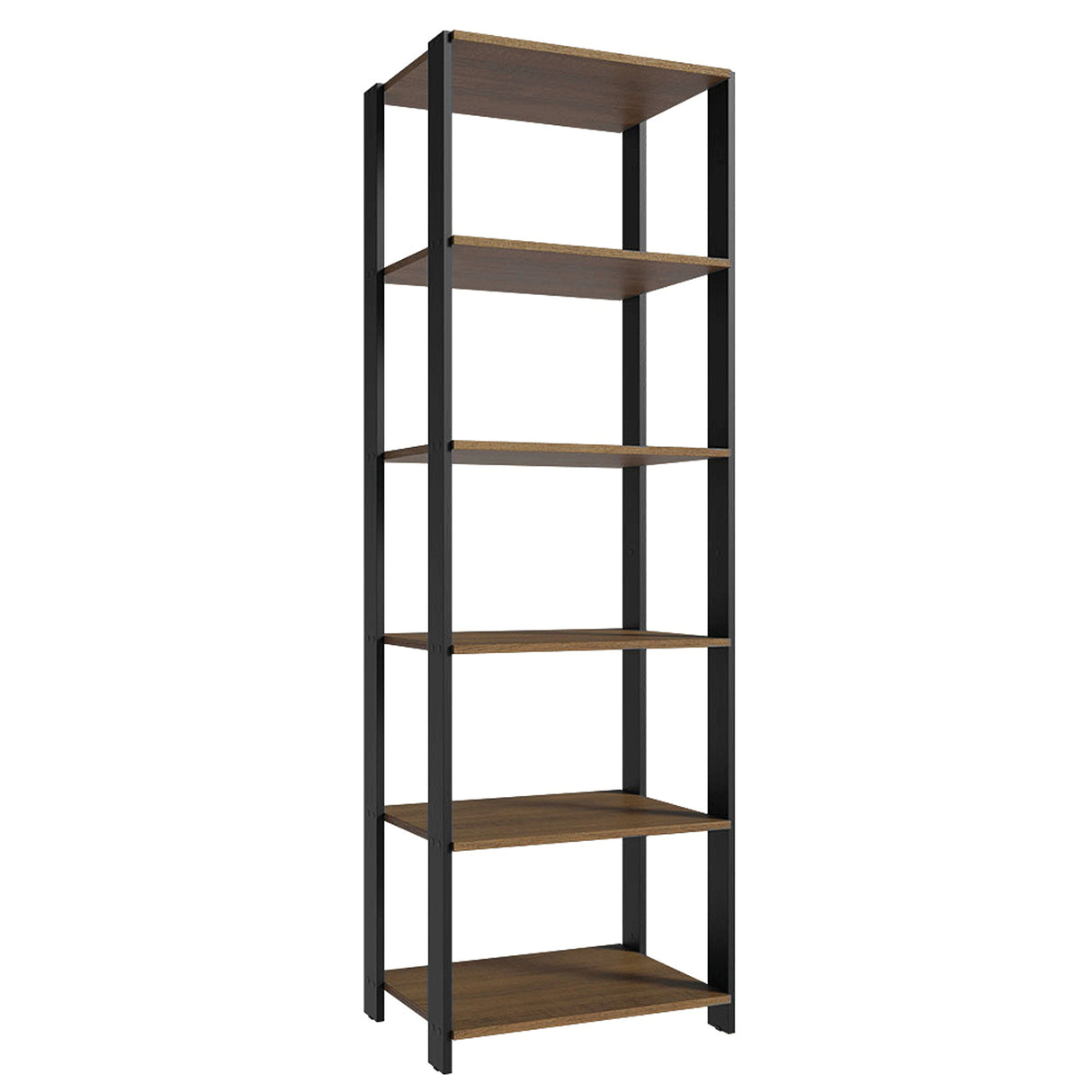 Estantería Marrón y Negro 59x180cm con Cinco Compartimientos y con Cinco Entrepaños de Resistencia 10 KG cada uno
