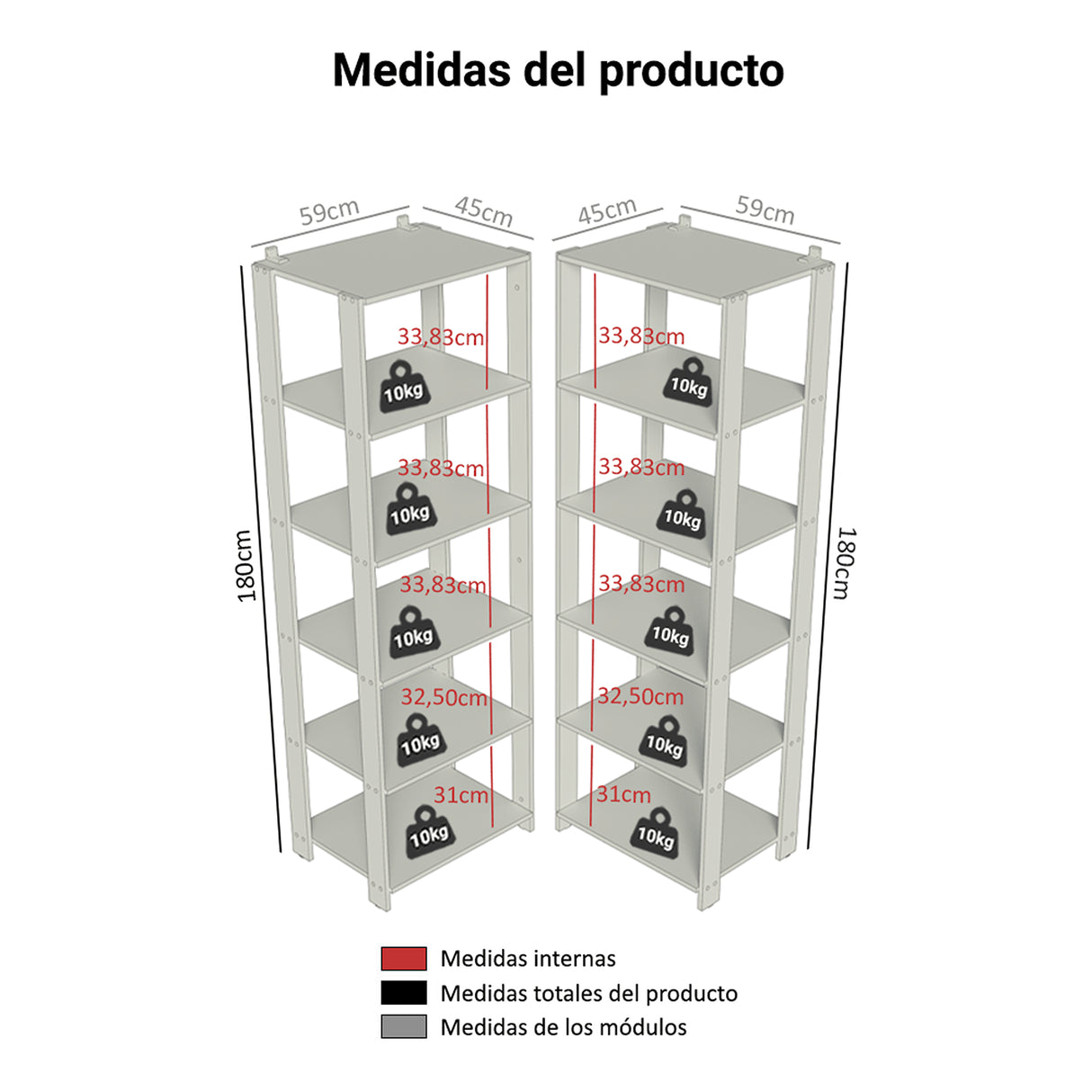 Estantería Esquinera Marrón y Negro 118x180cm con Diez Compartimientos y con Diez Entrepaños
