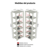 Estantería Esquinera Marrón y Negro 118x180cm con Diez Compartimientos y con Diez Entrepaños