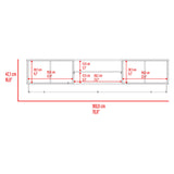 Rack de TV Caoba Gris Positano y Wengue 180.2x42.1cm para TV Hasta 75" Pulgadas con Dos Compartimientos