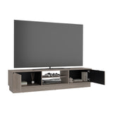 Rack de TV Caoba Gris Positano y Wengue 180.2x42.1cm para TV Hasta 75" Pulgadas con Dos Compartimientos