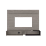 Panel de TV Desa Gris Positano y Wengue 164.2x128cm Flotante para TV Hasta 65" Pulgadas con Dos Compartimientos