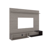 Panel de TV Desa Gris Positano y Wengue 164.2x128cm Flotante para TV Hasta 65" Pulgadas con Dos Compartimientos