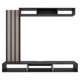 Panel de TV Joice Wengue y Gris Positano 160x138.2cm Flotante para TV Hasta 65" Pulgadas con Seis Compartimientos