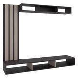 Panel de TV Joice Wengue y Gris Positano 160x138.2cm Flotante para TV Hasta 65" Pulgadas con Seis Compartimientos