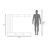 Panel de TV Joice Wengue y Gris Positano 160x138.2cm Flotante para TV Hasta 65" Pulgadas con Seis Compartimientos