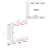 Panel de TV Joice Wengue y Gris Positano 160x138.2cm Flotante para TV Hasta 65" Pulgadas con Seis Compartimientos