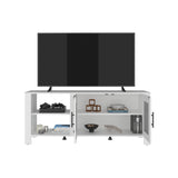 Rack de TV Freedom Blanco 147.4x61.5cm para TV Hasta 65" Pulgadas con Dos Compartimientos