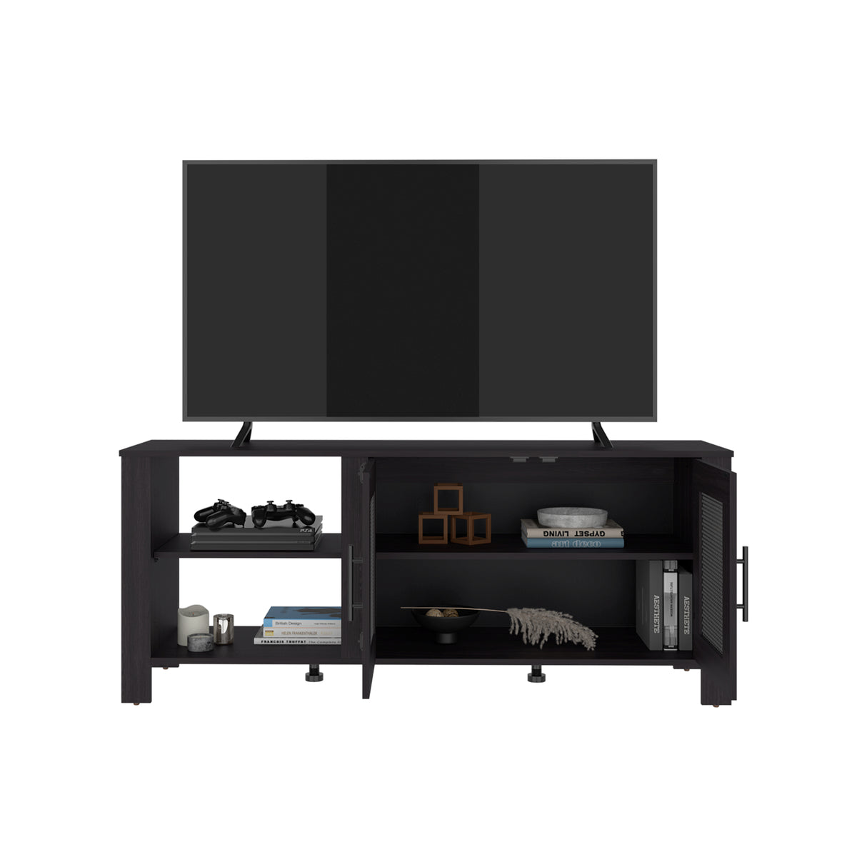 Rack de TV Freedom Wengue 147.4x61.5cm para TV Hasta 65" Pulgadas con Dos Compartimientos