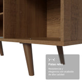 Centro de Entretenimiento Dubai Marrón 160x53cm para TV Hasta 65" Pulgadas con Cuatro Compartimientos