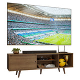 Centro de Entretenimiento Torino Marrón 160x53cm para TV Hasta 65" Pulgadas con Cuatro Compartimientos