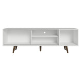 Centro de Entretenimiento Torino Blanco y Marrón 160x53cm para TV Hasta 65" Pulgadas con Cuatro Compartimientos