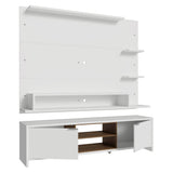 Centro de Entretenimiento Metz Blanco 180x48cm para TV Hasta 60" Pulgadas con Ocho Compartimientos
