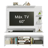 Centro de Entretenimiento Metz Blanco 180x48cm para TV Hasta 60" Pulgadas con Ocho Compartimientos