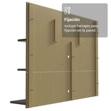 Centro de Entretenimiento Reims Marrón y Negro 180x50cm para TV Hasta 60" Pulgadas con Seis Compartimientos