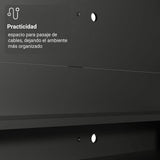 Centro de Entretenimiento Reims Negro y Marrón 180x50cm para TV Hasta 60" Pulgadas con Seis Compartimientos