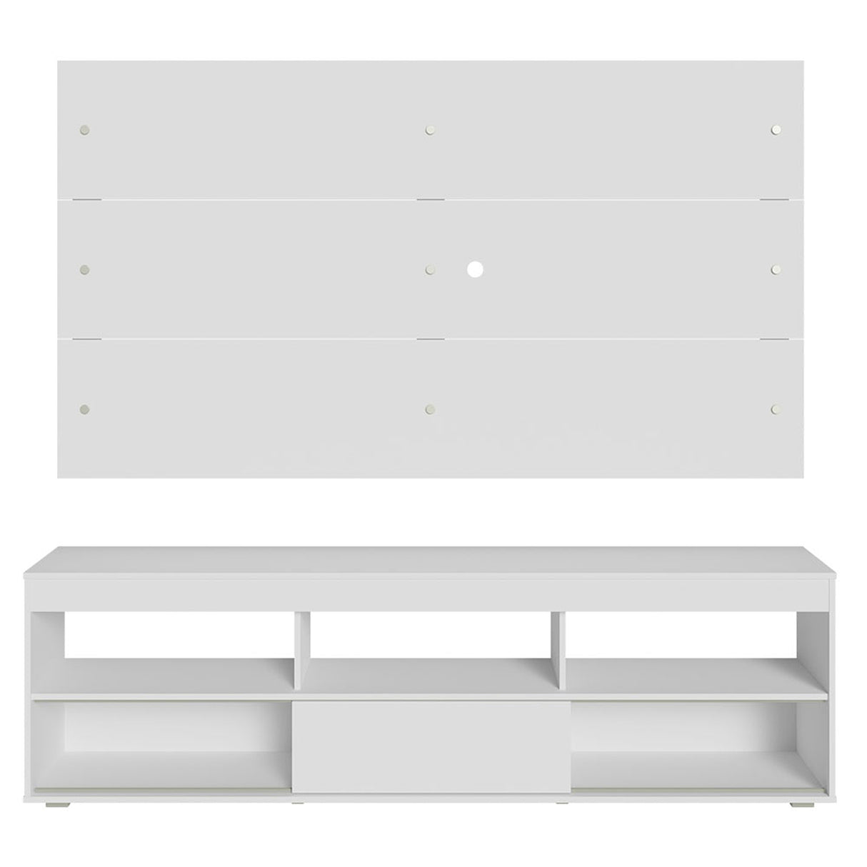 Centro de Entretenimiento Orlando Blanco 160x47cm para TV Hasta 65" Pulgadas con Cinco Compartimientos