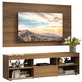 Centro de Entretenimiento Orlando Marrón 160x47cm para TV Hasta 65" Pulgadas con Cinco Compartimientos